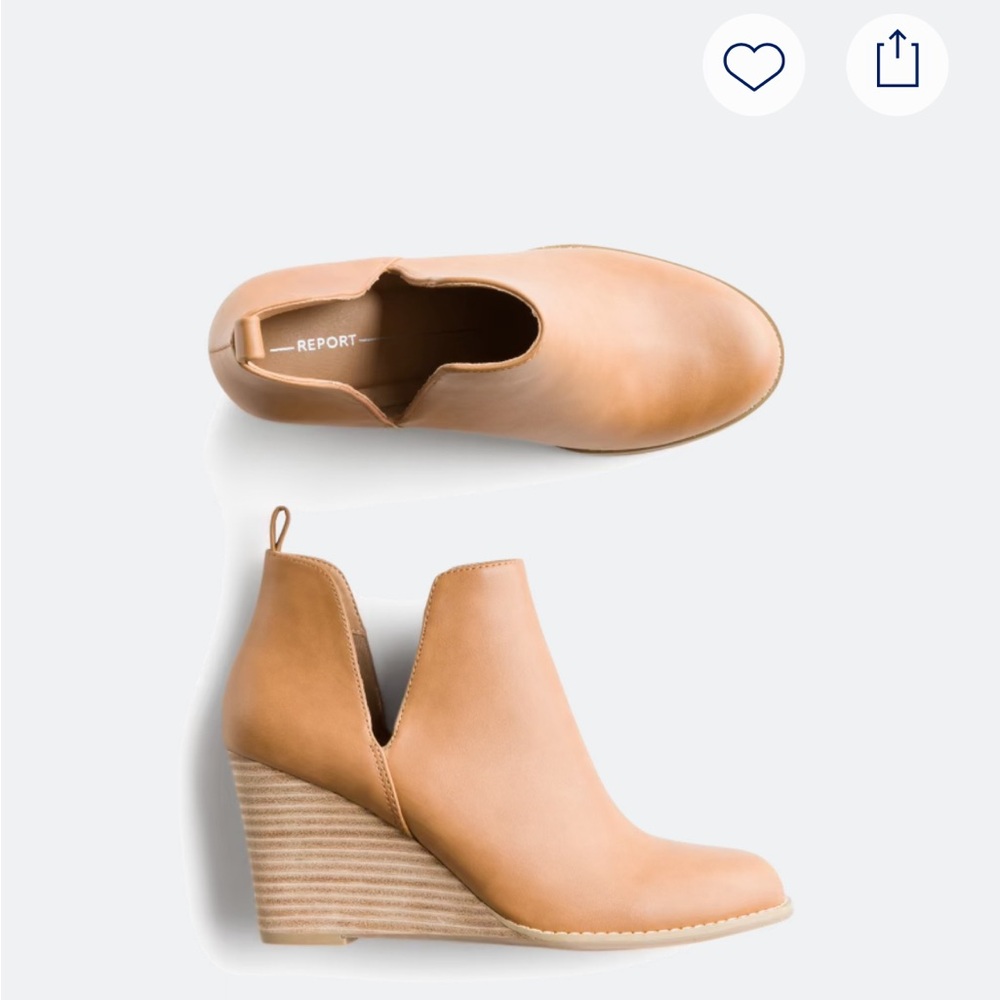 Report Tan Wedge Ankle Boots